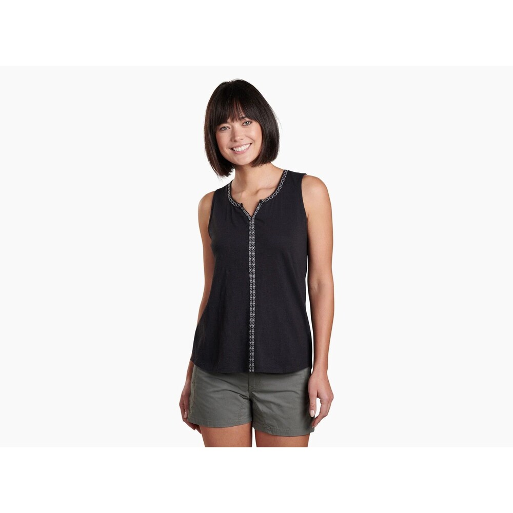 Kuhl Shay 100% Organic Cotton Tank Sz M Embroidered Slub Casual Outdoors